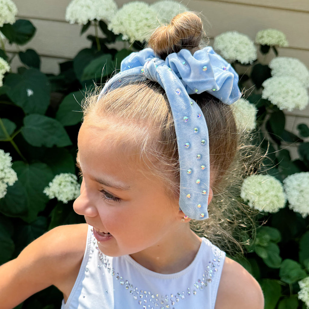 Velvet Baby Blue Tailscrunchie