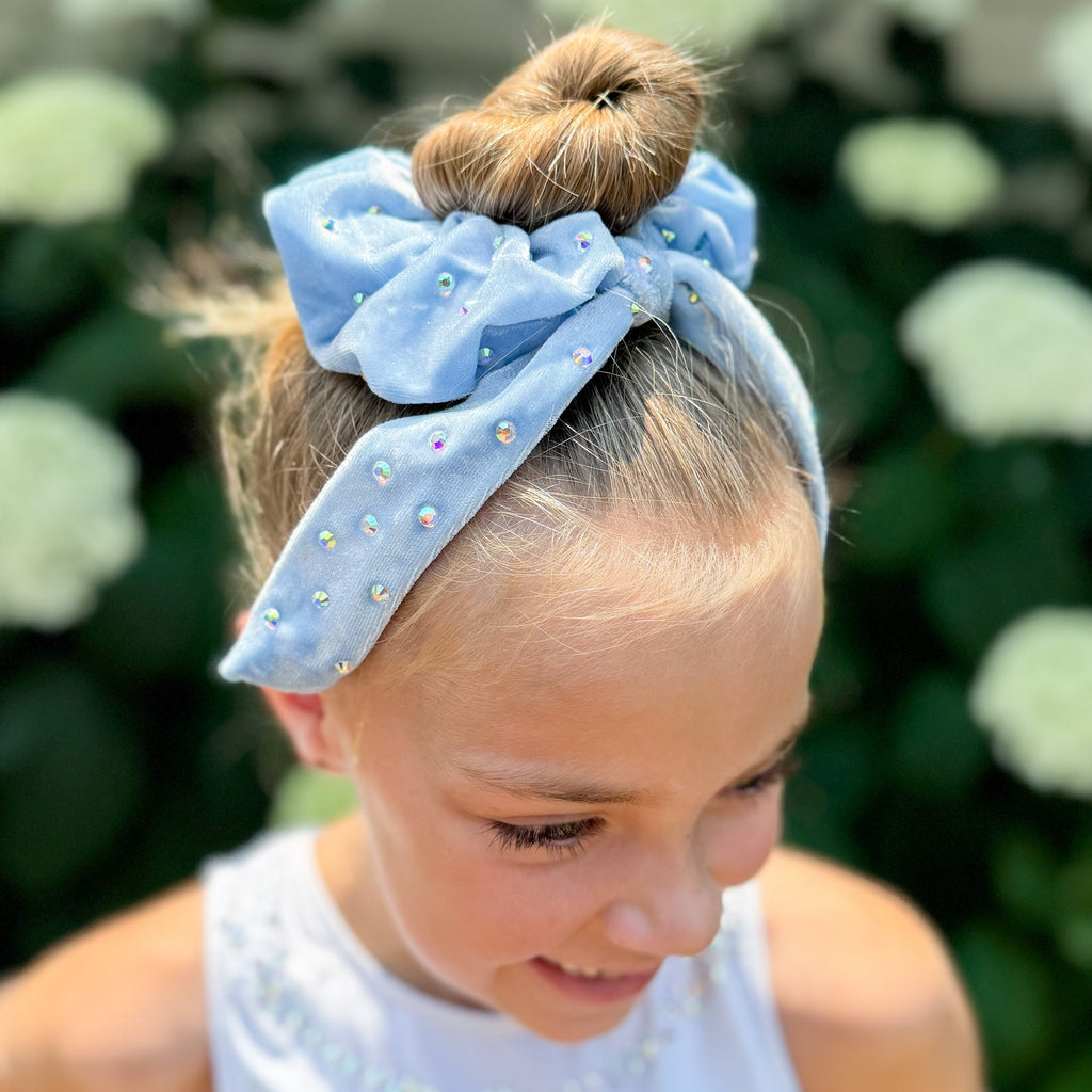 Velvet Baby Blue Tailscrunchie