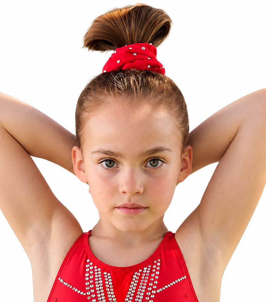 Spandex red Rhinestone Scrunchie