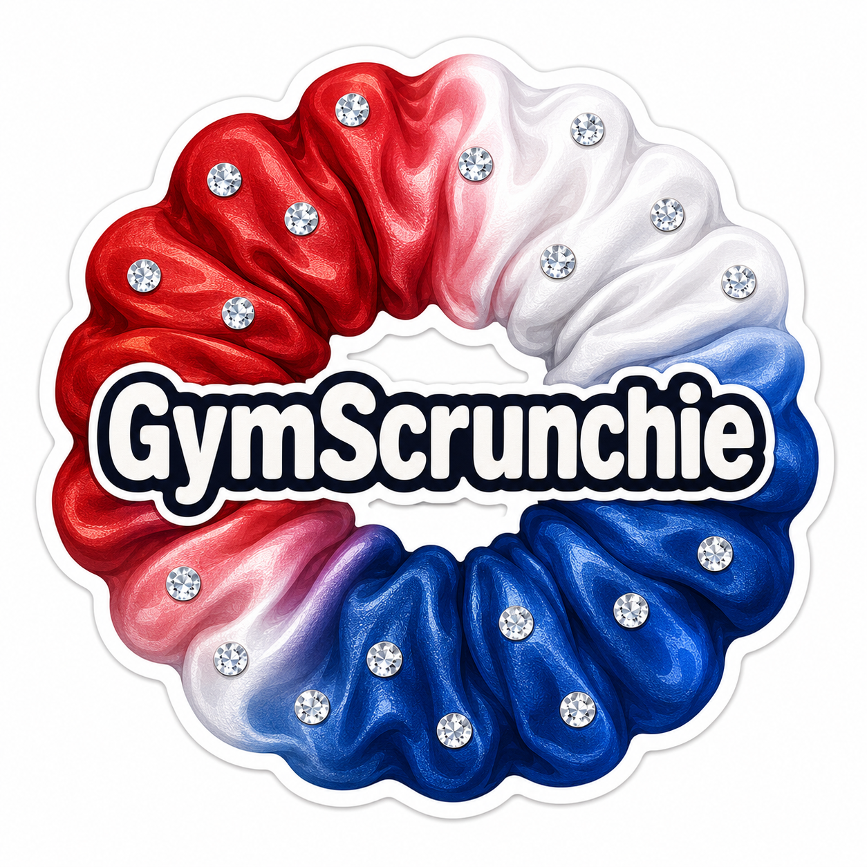 GymScrunchie RWB Die cut sticker