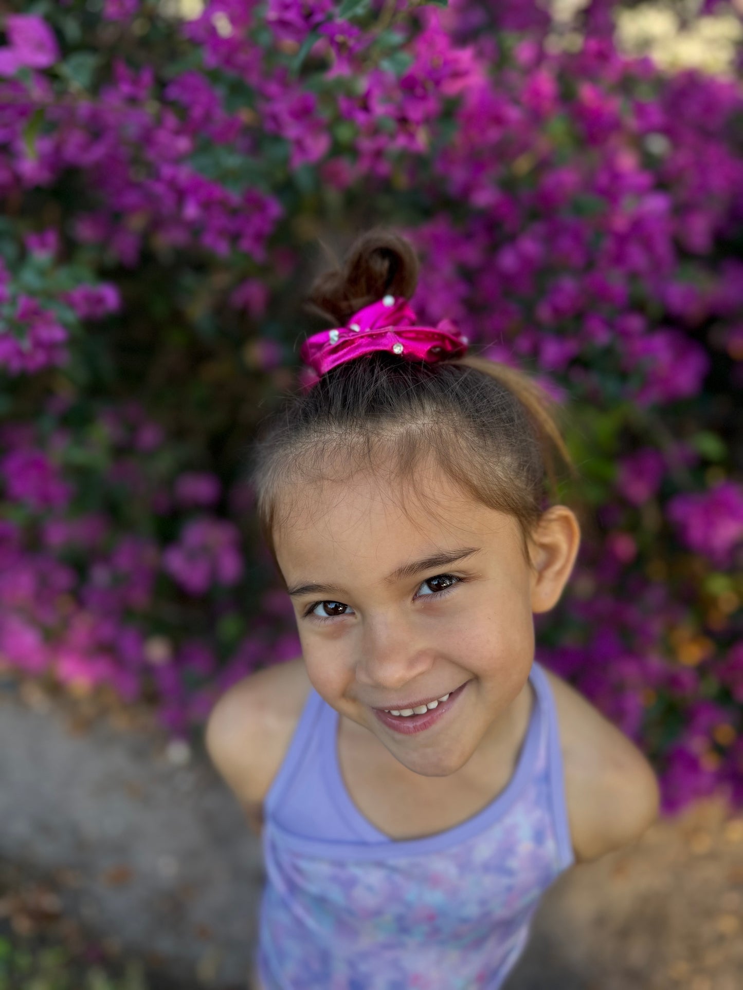 Metallic Fuchsia Rhinestone Scrunchie